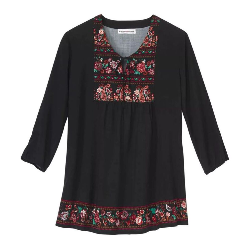 Atlas for Women Womens/Ladies Printed Viscose Top / Black